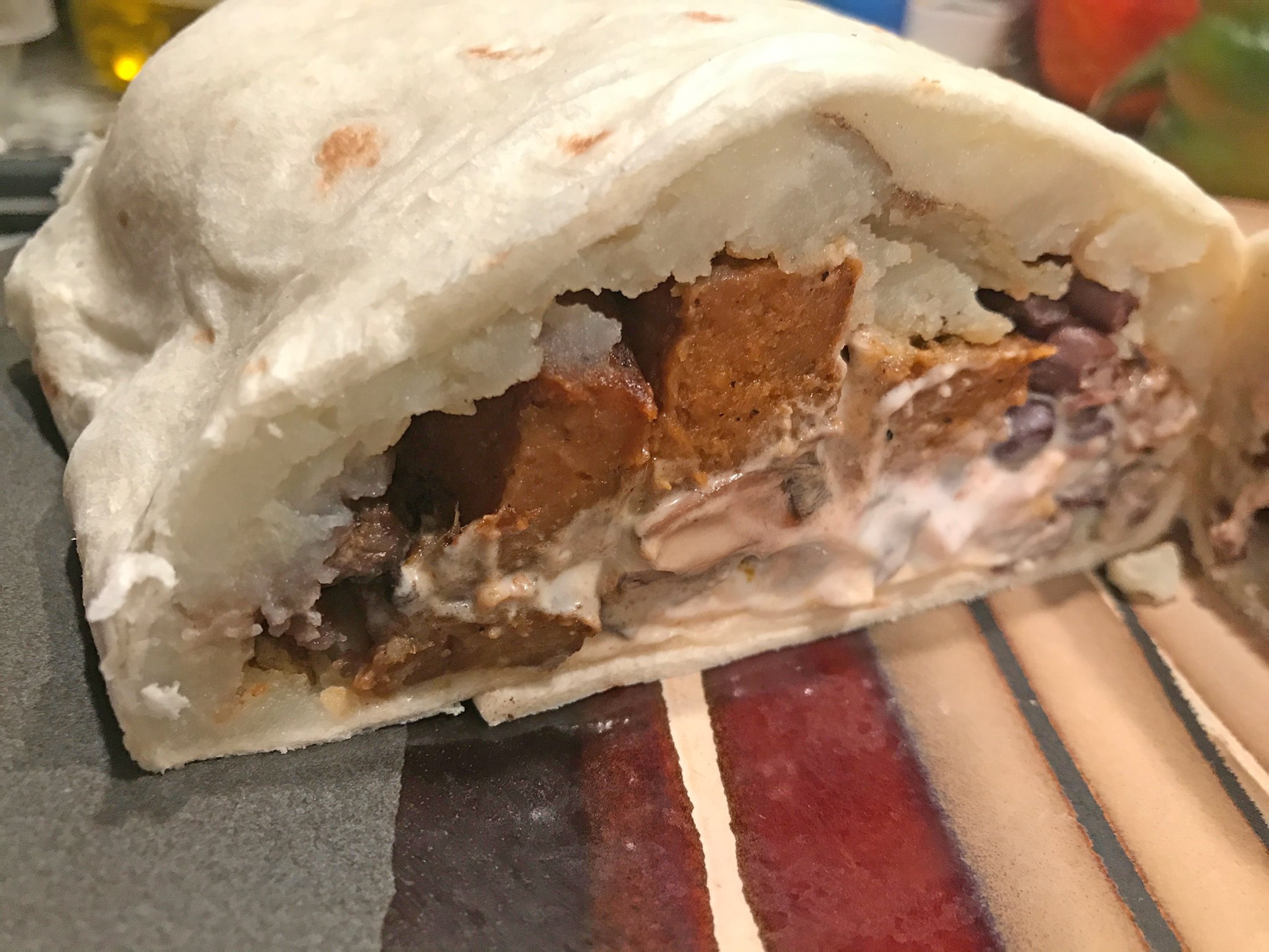 Mashed Potato Seitan Burrito